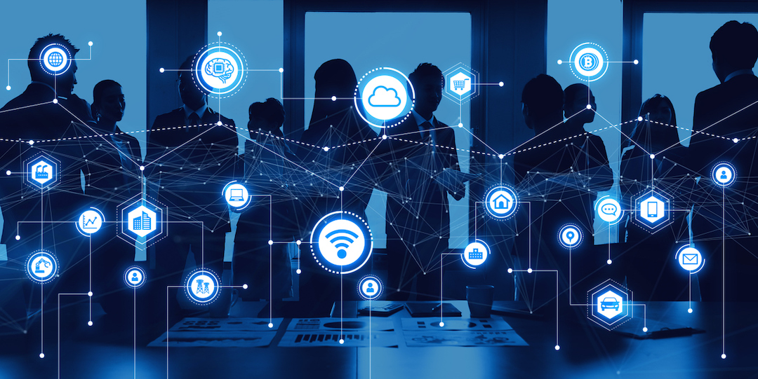 Network business concept. Communication network.