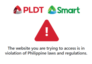 PLDT Smart website blocked