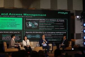 Maya Director of Information Security Jan Martin Encina (second from right) speaking at the BusinessWorld Cybersecurity Summit