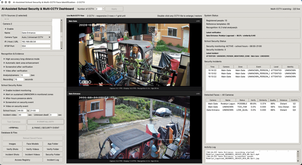 AI School Security Dashboard Screenshot